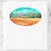 Stearns Wharf - Santa Barbara, CA Ovale Sticker (Tas)