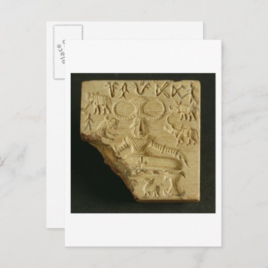 Steatite Pasupati, zeehond Mohenjodaro, 2300-1750 Briefkaart (Voorkant / Achterkant)