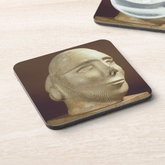 Steatite portrait head, Mohenjodaro, 2300-1750 BC Onderzetter (Linkerzijde)