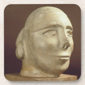 Steatite portrait head, Mohenjodaro, 2300-1750 BC Onderzetter (Voorkant)