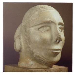 Steatite portrait head, Mohenjodaro, 2300-1750 BC Tegeltje