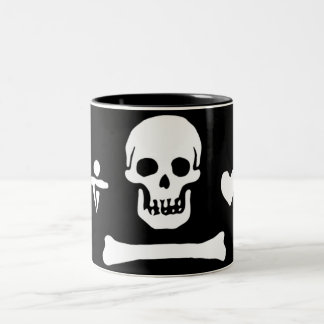 Stede Bonnet authentieke piratenvlag Tweekleurige Koffiemok