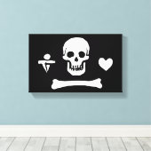 Stede Bonnet Pirate Flag Jolly Roger Canvas Afdruk (Insitu (Houten vloer))
