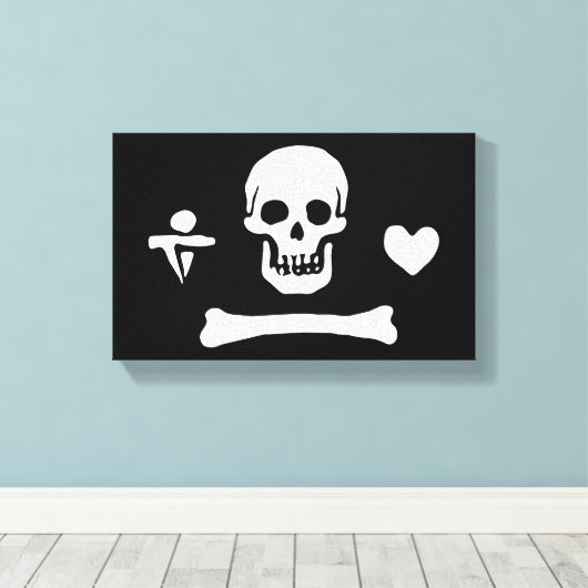 Stede Bonnet Pirate Flag Jolly Roger Canvas Afdruk (Insitu (Houten vloer))