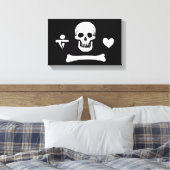Stede Bonnet Pirate Flag Jolly Roger Canvas Afdruk (Insitu (Slaapkamer))