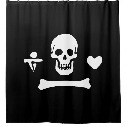 Stede Bonnet Pirate Flag Jolly Roger Douchegordijn (Voorkant)