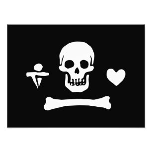 Stede Bonnet Pirate Flag Jolly Roger Foto Afdruk