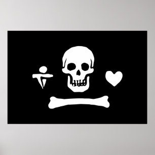 Stede Bonnet Pirate Flag Jolly Roger Poster
