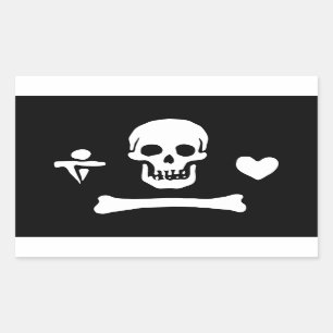 Stede Bonnet Pirate Flag Jolly Roger Rechthoekige Sticker