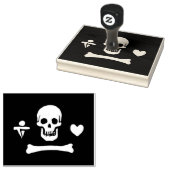 Stede Bonnet Pirate Flag Jolly Roger Rubberstempel (Gestempeld)