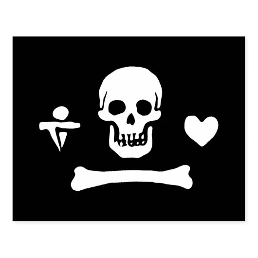 Stede Bonnet Pirate Flag Jolly Roger Rubberstempel (Afrduk)