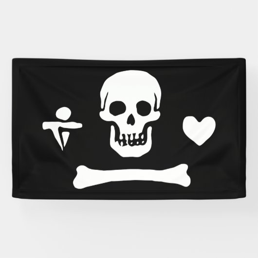 Stede Bonnet Pirate Flag Jolly Roger Spandoek (Horizontaal)