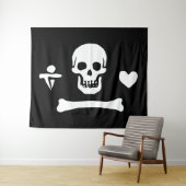 Stede Bonnet Pirate Flag Jolly Roger Wandkleed (In Situ (horizontaal))