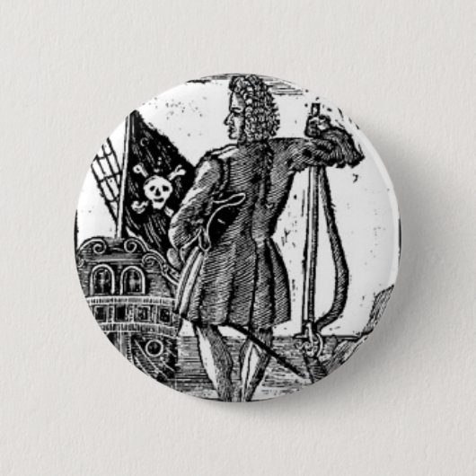 Stede Bonnet Pirate Portrait Ronde Button 5,7 Cm (Voorkant)