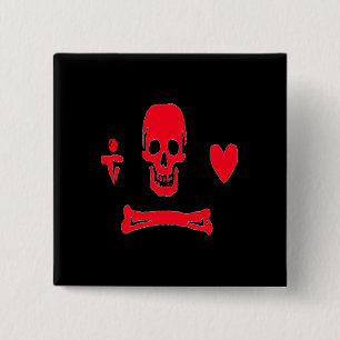 Stede Bonnet-Red Vierkante Button 5,1 Cm