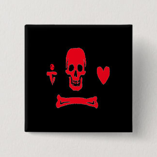 Stede Bonnet-Red Vierkante Button 5,1 Cm