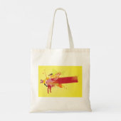 Stedelijk Abstract Rood en Geel Grunge Tote Bag (Achterkant)