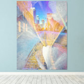 stedelijk Abstract stadsbeeld Canvas Afdruk (Insitu (Houten vloer))