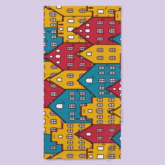 Stedelijk abstract: stadspatroon badhanddoek (Badhanddoek)