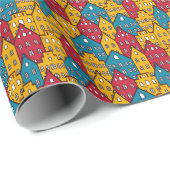 Stedelijk abstract: stadspatroon cadeaupapier (Rol Hoek)