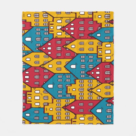 Stedelijk abstract: stadspatroon fleece deken (Voorkant)