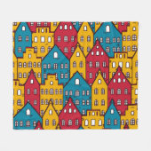 Stedelijk abstract: stadspatroon fleece deken (Voorkant (Horizontaal))