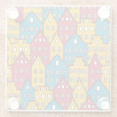 Stedelijk abstract: stadspatroon glazen onderzetter (Achterkant)