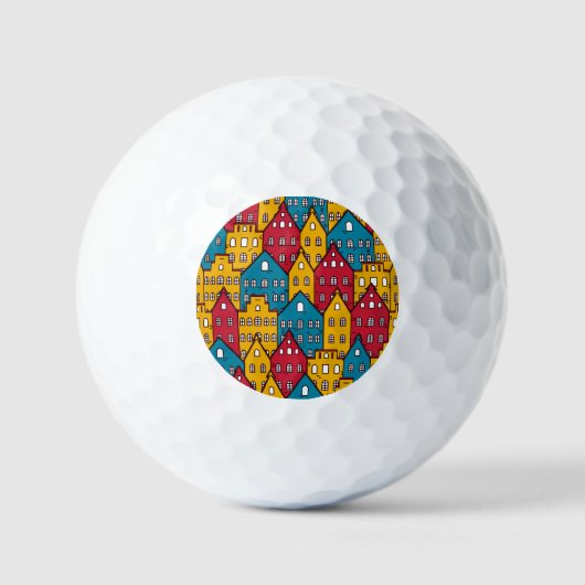 Stedelijk abstract: stadspatroon golfballen (Voorkant)