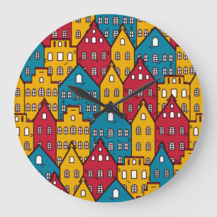 Stedelijk abstract:  stadspatroon grote klok