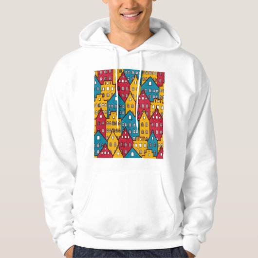 Stedelijk abstract:  stadspatroon hoodie (Voorkant)