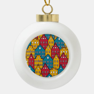 Stedelijk abstract:  stadspatroon keramische bal ornament