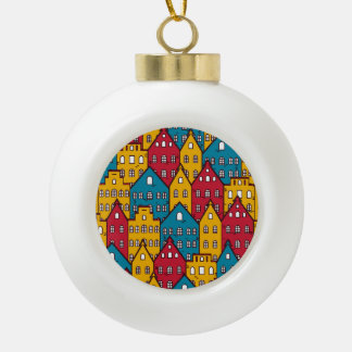 Stedelijk abstract: stadspatroon keramische bal ornament
