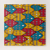 Stedelijk abstract:  stadspatroon legpuzzel (Horizontaal)