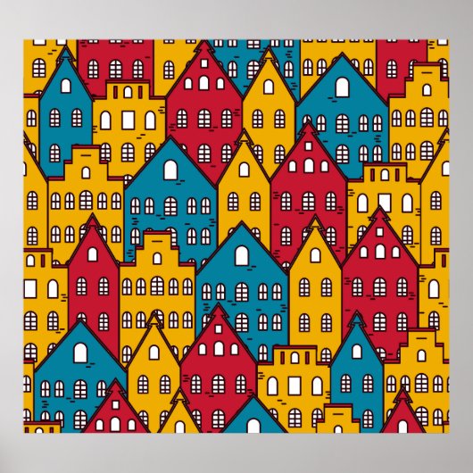 Stedelijk abstract:  stadspatroon poster (Voorkant)