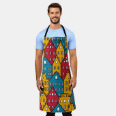 Stedelijk abstract:  stadspatroon schort (Gedragen)