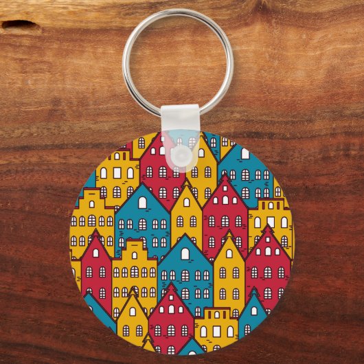 Stedelijk abstract:  stadspatroon sleutelhanger (Voorkant)