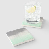 Stedelijk beton, mintgroen stenen onderzetter (Zijkant)