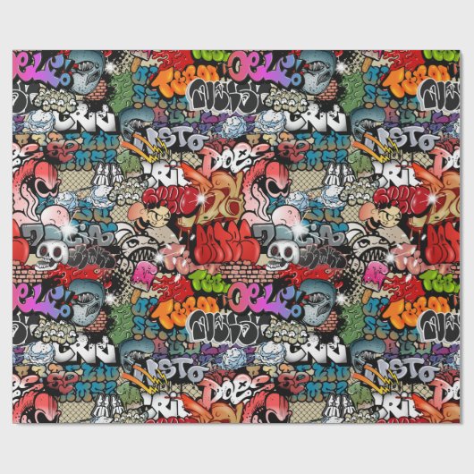 Stedelijk dynamisch straatkunst Graffiti-kunstpatr Cadeaupapier (Vlak)