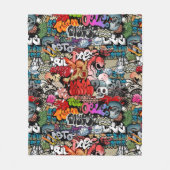 Stedelijk dynamisch straatkunst Graffiti-kunstpatr Fleece Deken (Voorkant)
