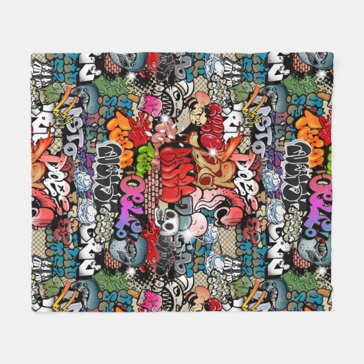 Stedelijk dynamisch straatkunst Graffiti-kunstpatr Fleece Deken (Voorkant (Horizontaal))