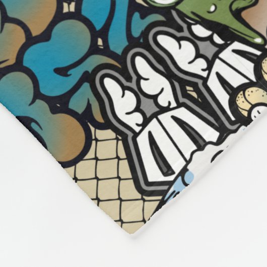 Stedelijk dynamisch straatkunst Graffiti-kunstpatr Fleece Deken (Hoek)