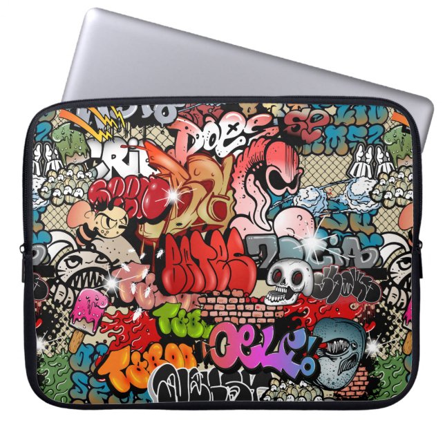 Stedelijk dynamisch straatkunst Graffiti-kunstpatr Laptop Sleeve (Voorkant)