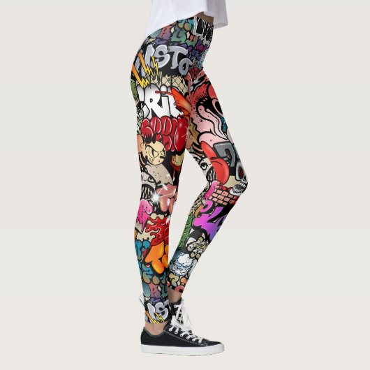 Stedelijk dynamisch straatkunst Graffiti-kunstpatr Leggings (Rechts)