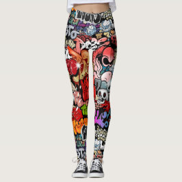 Stedelijk dynamisch straatkunst Graffiti-kunstpatr Leggings
