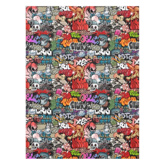 Stedelijk dynamisch straatkunst Graffiti-kunstpatr Tafelkleed (Voorkant)