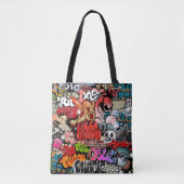 Stedelijk dynamisch straatkunst Graffiti-kunstpatr Tote Bag (Voorkant)