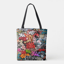 Stedelijk dynamisch straatkunst Graffiti-kunstpatr Tote Bag