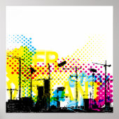 Stedelijk dystopisch landschap poster (Voorkant)