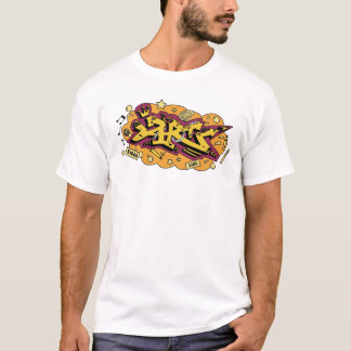 Stedelijk geel en oranje graffiti handschrift t-shirt