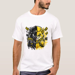 Stedelijk Graffiti Kat Ontwerp  T-shirt